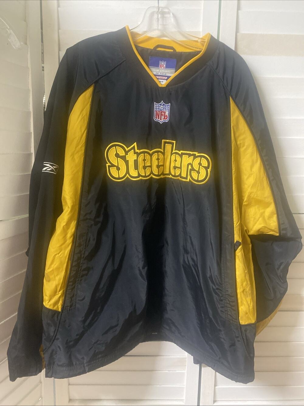 Reebok Pittsburgh NFL Steelers On Field Jacket Pullover Men’s Embroidered Large
